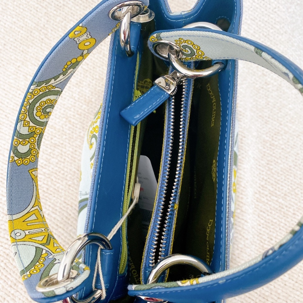 Emilio Pucci Vintage Grey Canvas Printed Top Handle Canvas bag - Picture 3 of 15